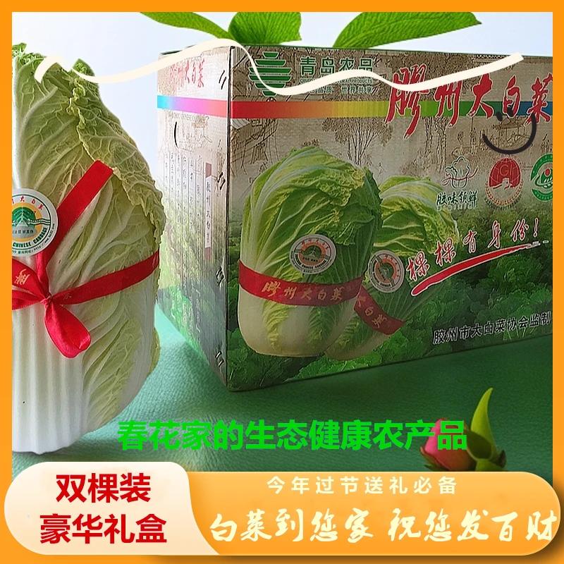 【双棵装大棵-更适合送人】有机认证正宗胶州大白菜豪华礼盒