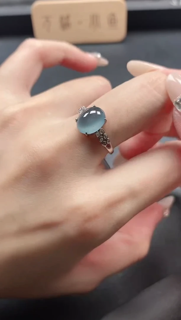 银S925镶嵌戒指翡翠15511