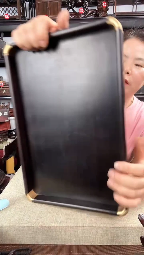 木瑕疵茶托盘老李红木工艺品