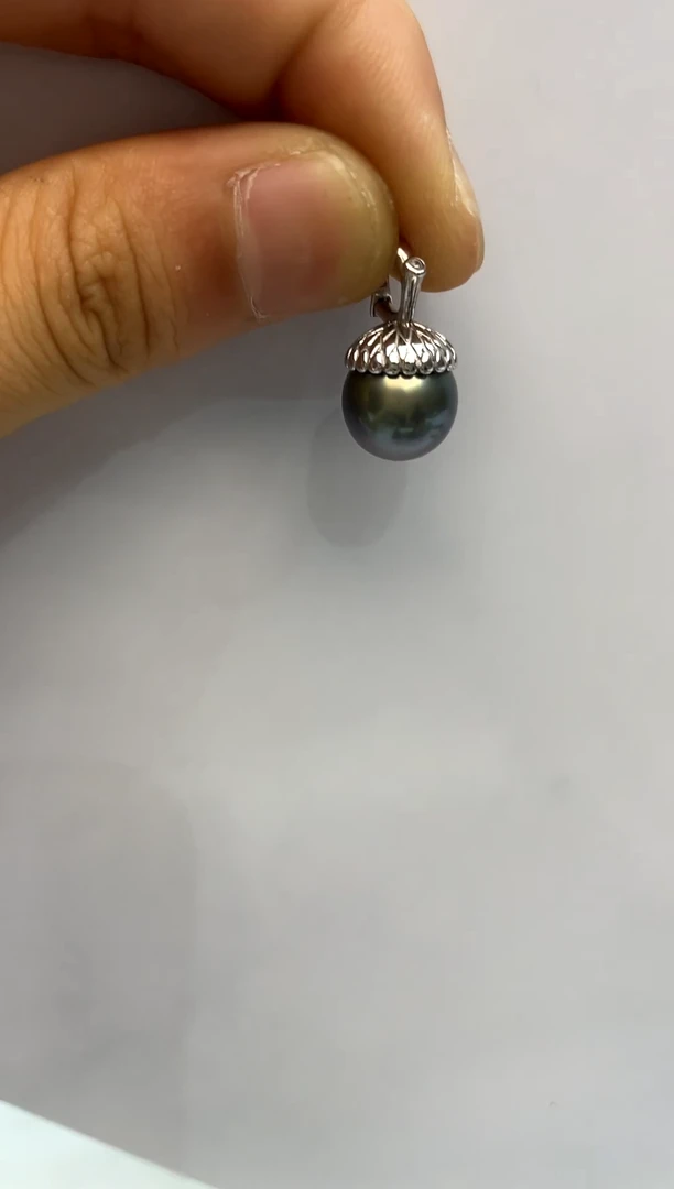 银S925镶嵌海水珍珠颈饰11-12