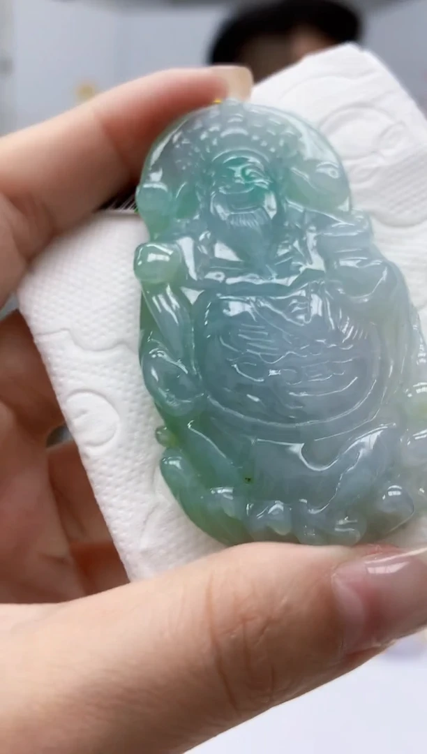 定制翡翠18K金镶嵌5161lr-毛货挂件