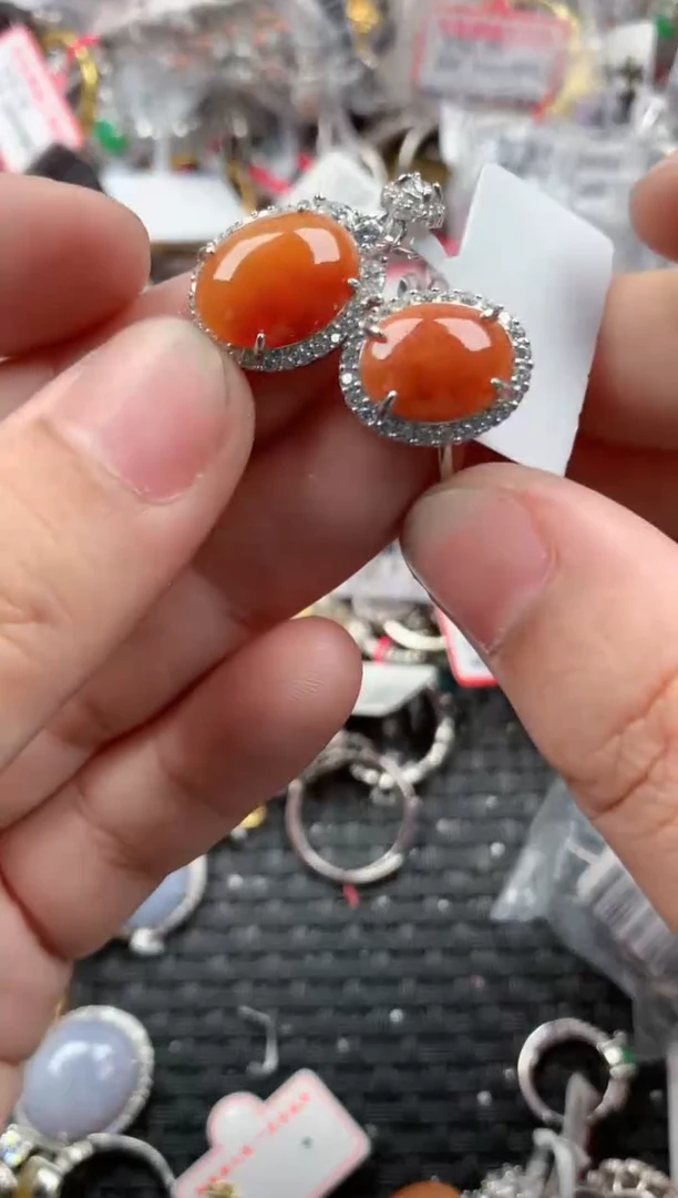 银S925镶嵌戒指翡翠555   10