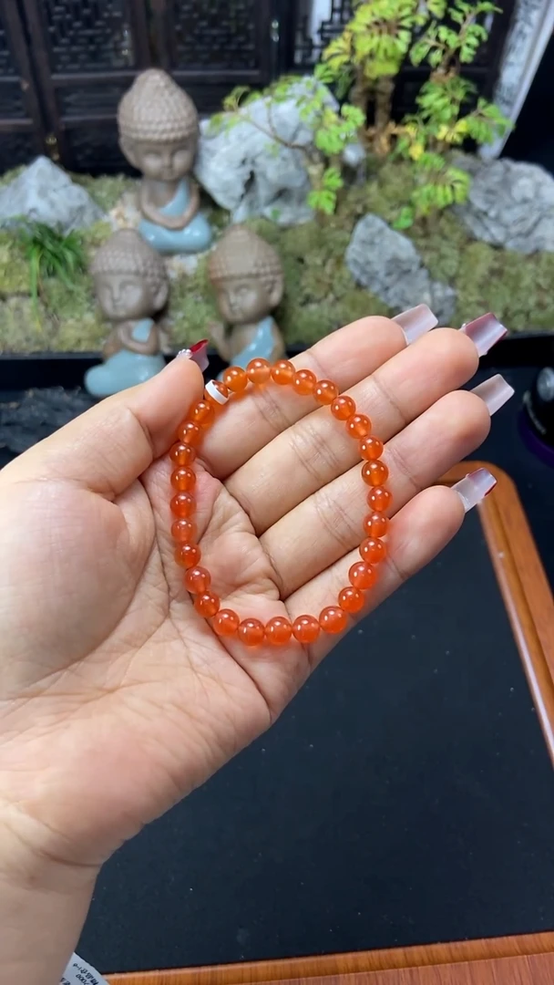 【闪购商品】南红玛瑙手串未镶嵌6mm+冰红单圈手串