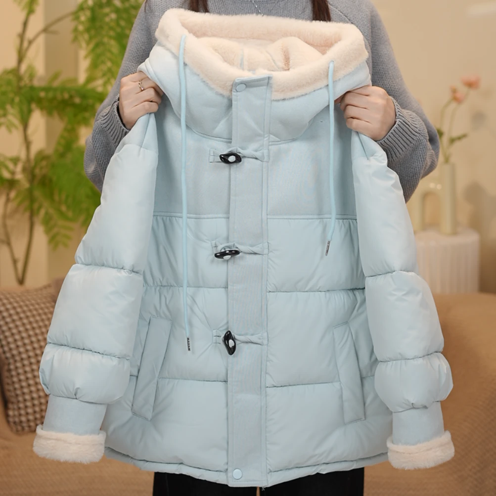 女大童棉服加厚冬装外套洋气青少年初高中生连帽棉衣保暖棉袄时尚