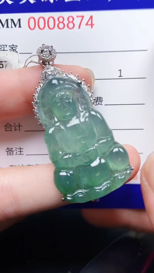 翡翠银S925镶嵌颈饰8874