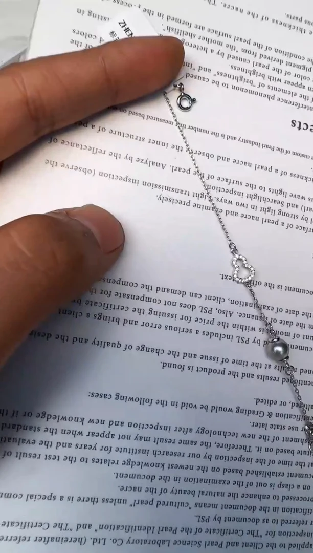 海水珍珠银S925镶嵌手链手链