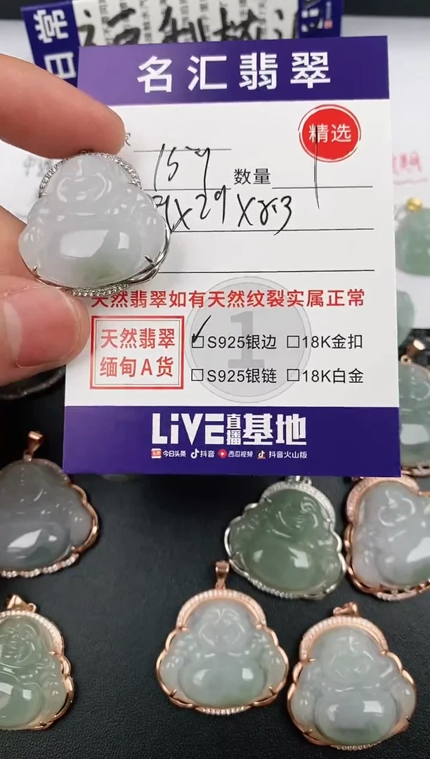 翡翠银S925镶嵌颈饰·
