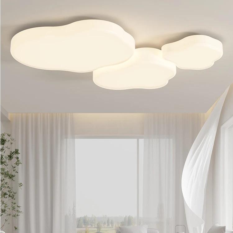 奶油风客厅灯主灯吸顶灯现代简约大气云朵卧室广东中山灯具无缝隙