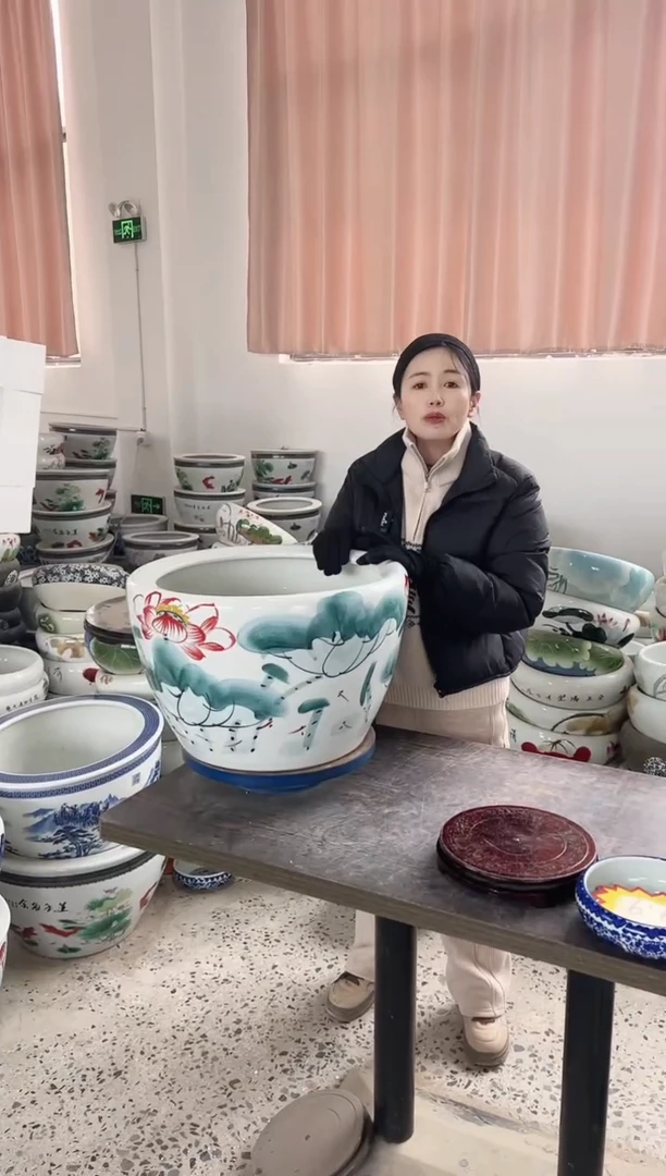【闪购商品】缸40直径圆口水墨荷花....