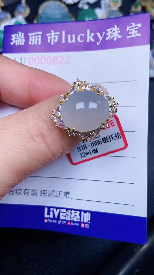 颈饰银S925镶嵌翡翠0822