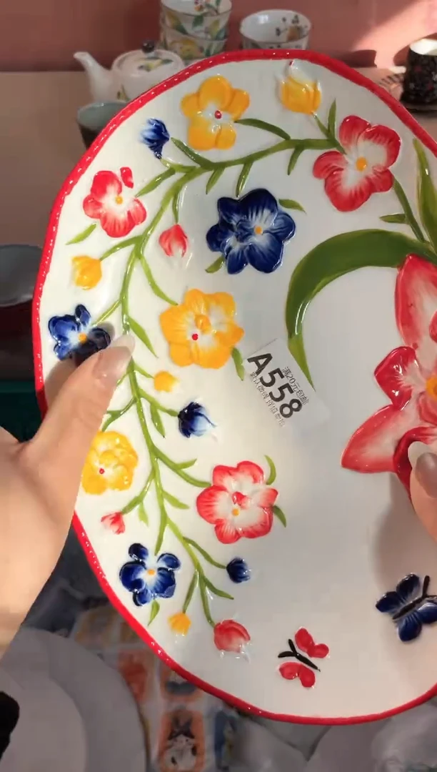 瓷片橙*瓷器瓷器A558