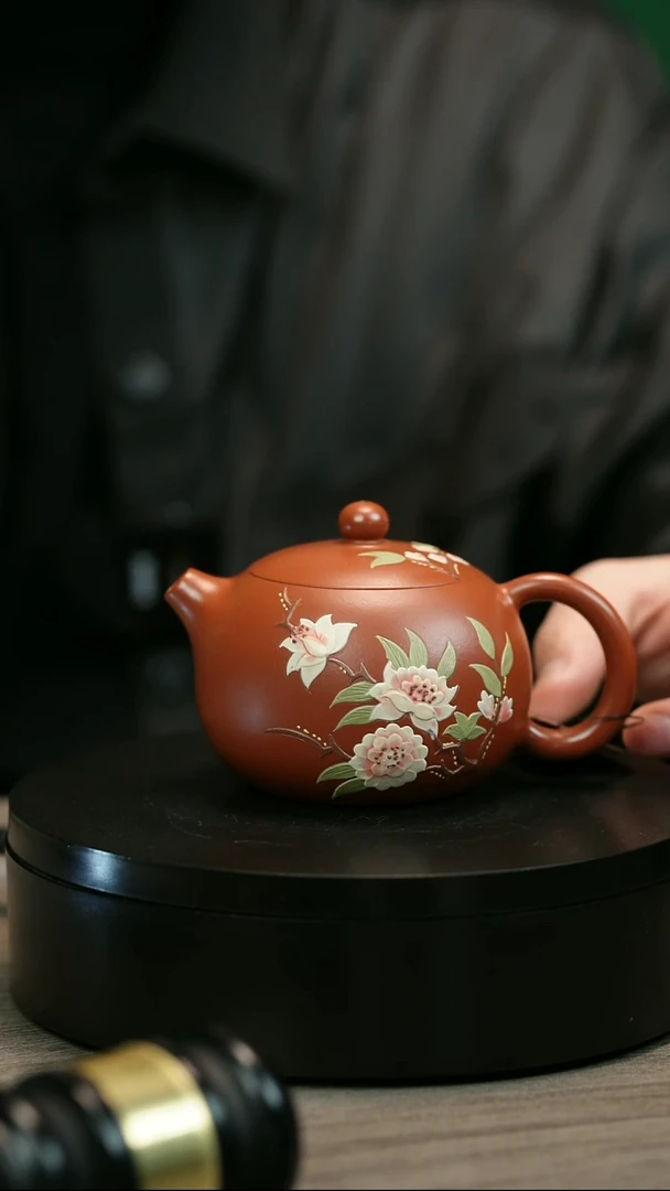 茶壶紫砂槟*H2339赵翠虹堆绘西施