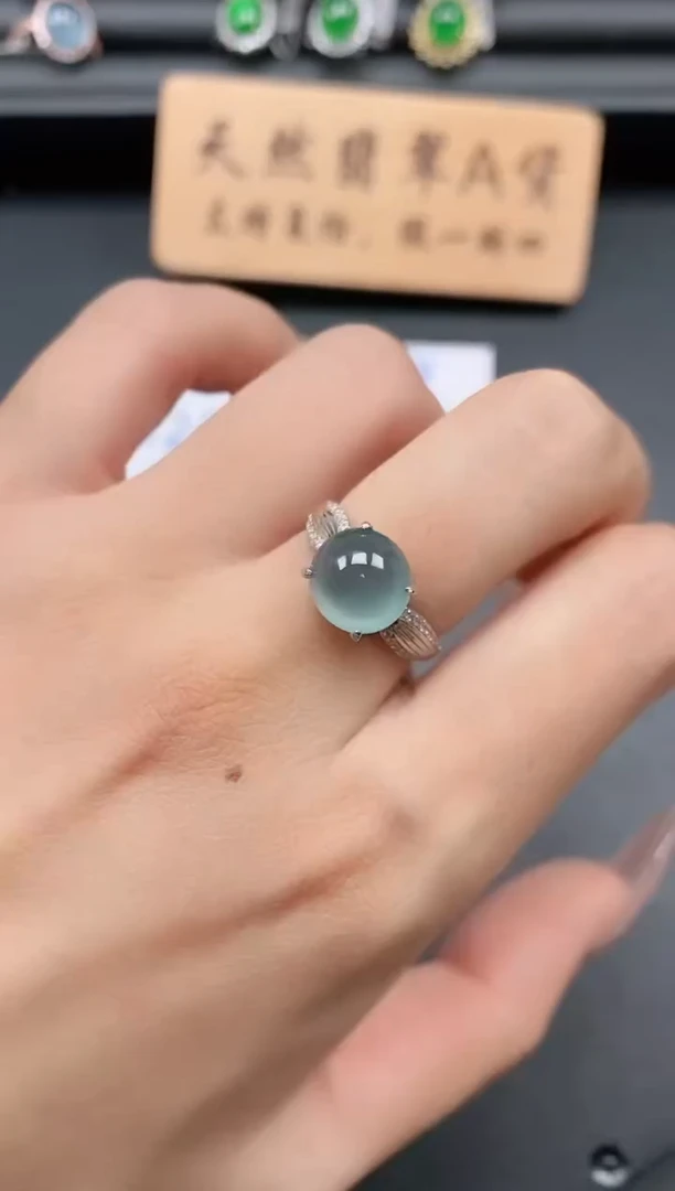 银S925镶嵌戒指翡翠111