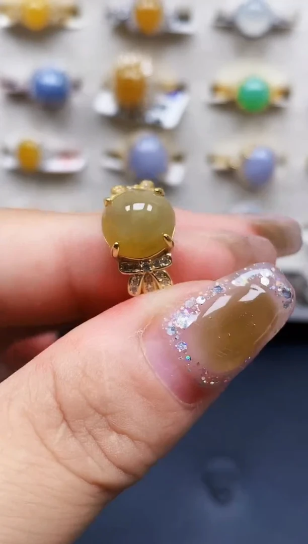 银S925镶嵌戒指翡翠00123