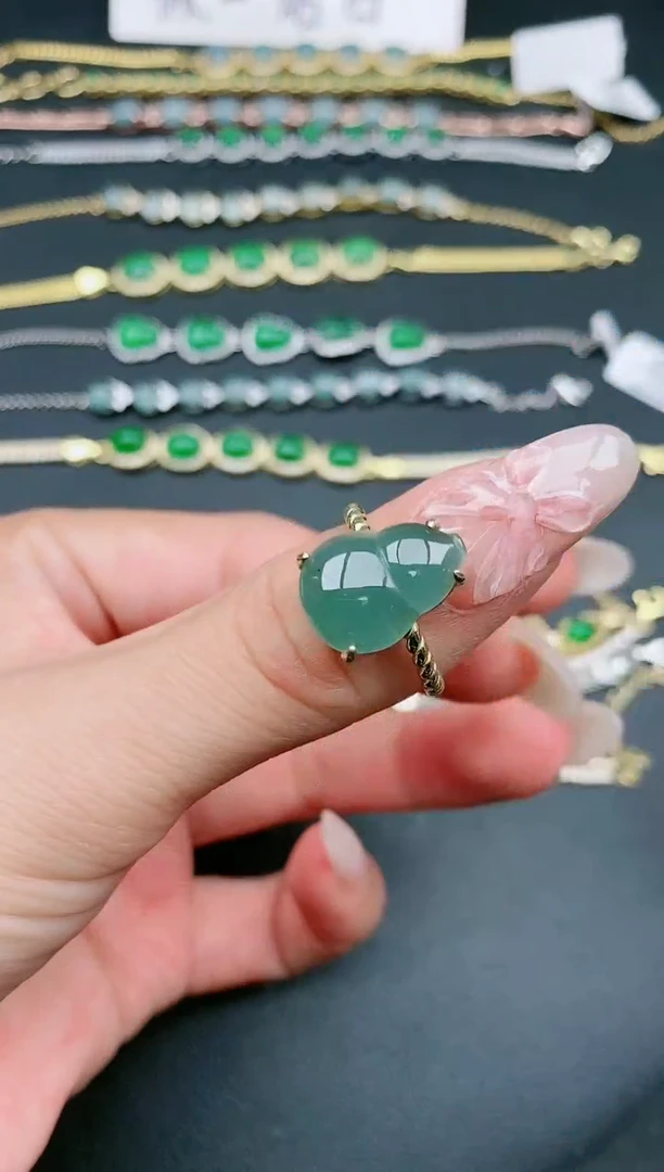 翡翠戒指银S925镶嵌111111