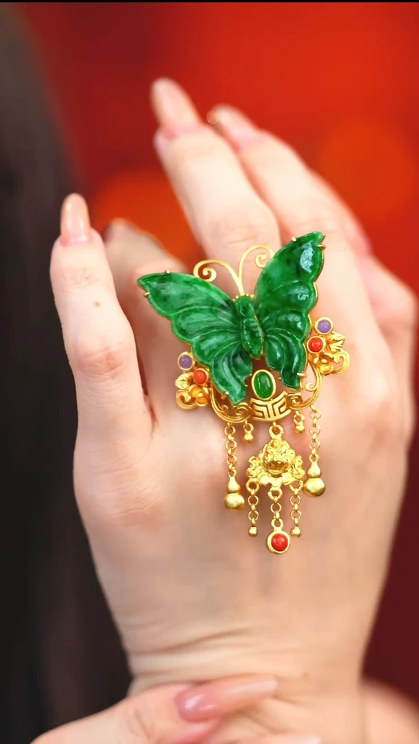 银S925镶嵌戒指翡翠新款