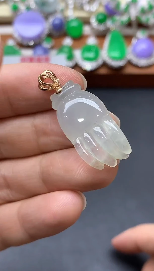 颈饰18K金镶嵌翡翠151-中国好珍宝