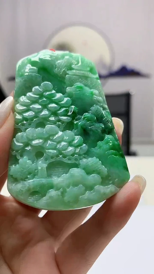定制翡翠未镶嵌4852ms-毛货19山水