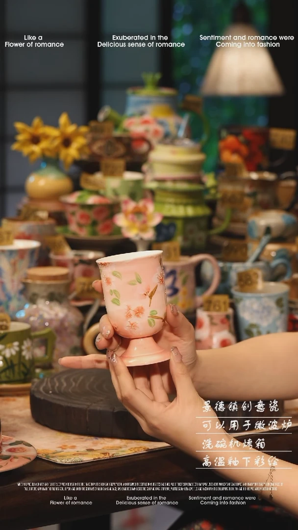 陶瓷景德镇高温釉下彩绘设计师款式