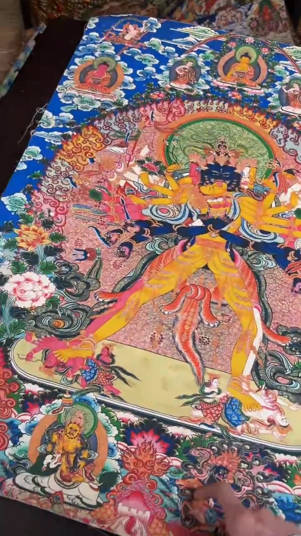 装裱画精品手绘唐卡链接--A103