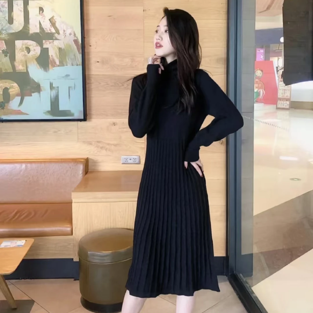 99新 Chanel/香奈儿 纯色简约长袖连衣裙 /黑色/csy056