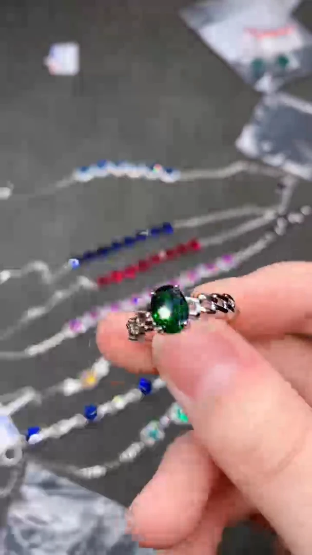 【闪购商品】透辉石戒指银S925镶嵌.....