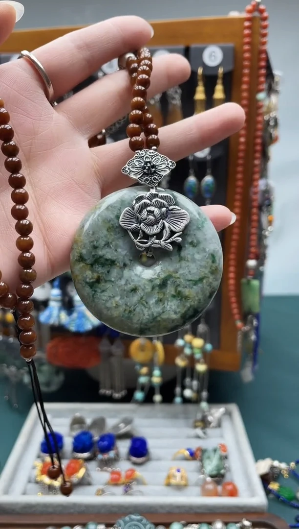 翡翠银S925镶嵌颈饰豫****）饰品