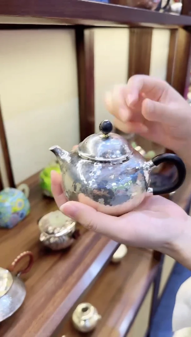 足银9999 纯银茶壶一个