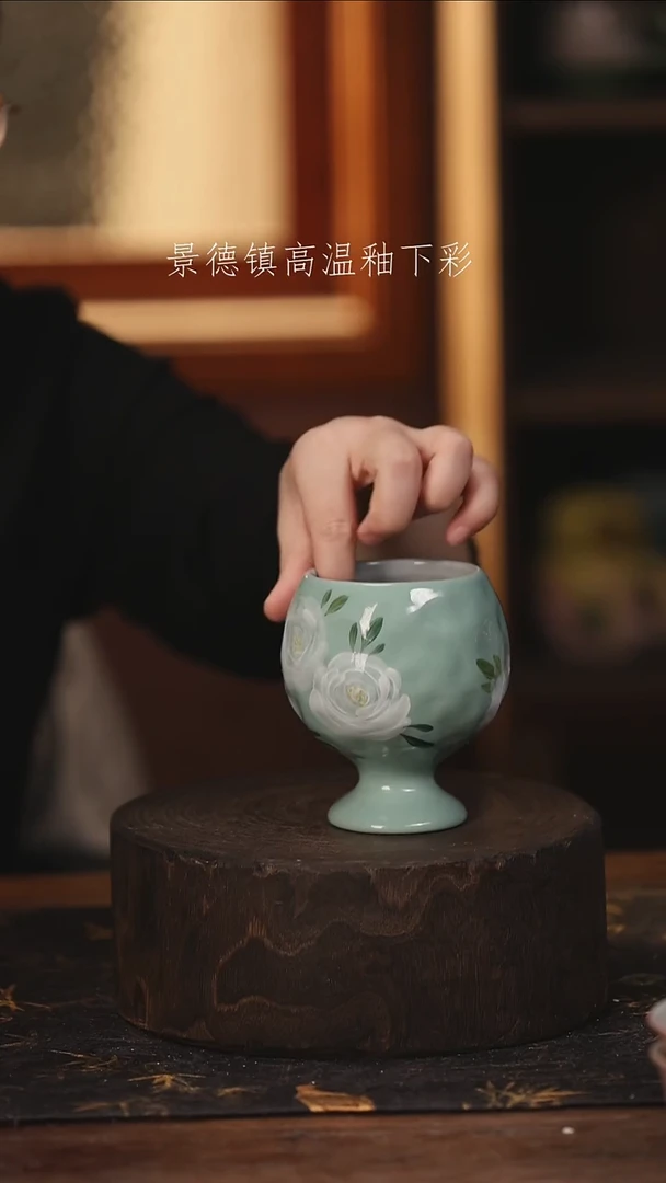 陶瓷景德镇高温釉下手绘陶瓷@L661@