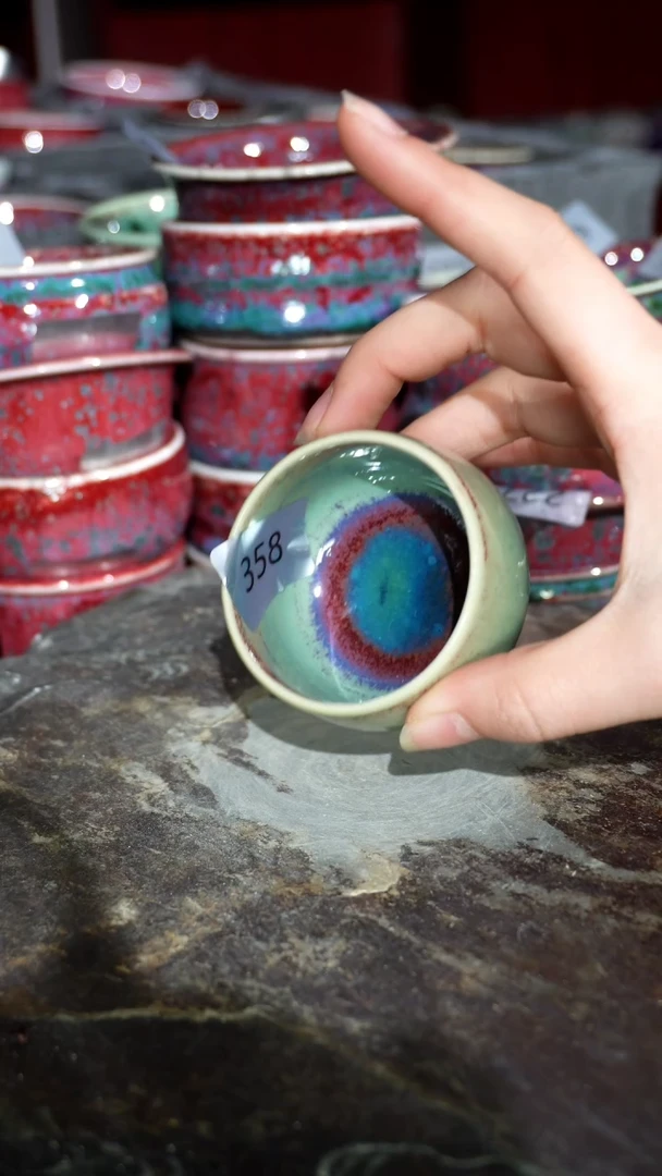 摆件陶精品窑变钧瓷茶器