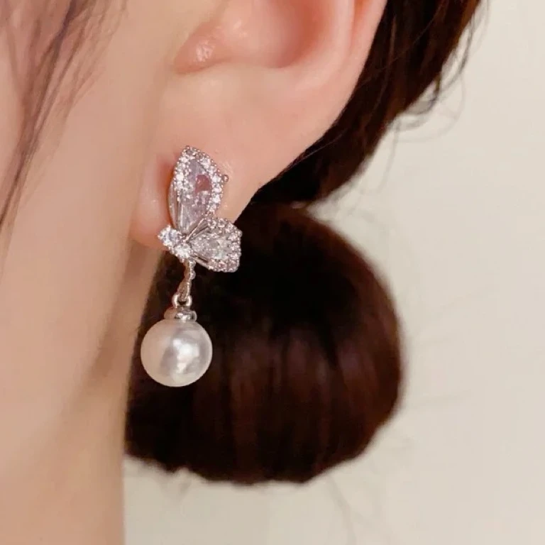 铜合金锆石耳饰 柏2342时尚耳饰