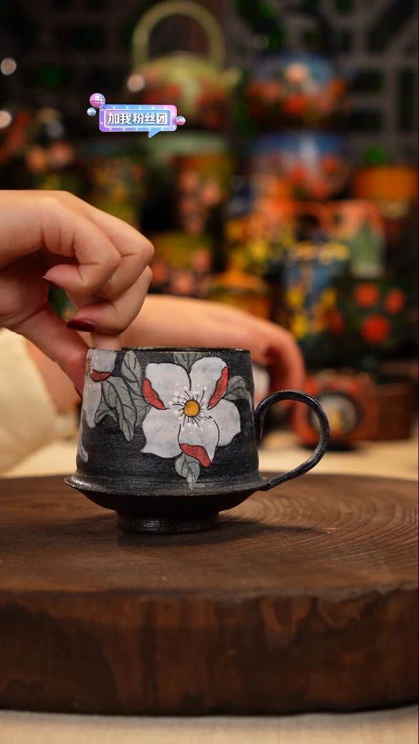 岩彩釉   釉下彩   杯子
