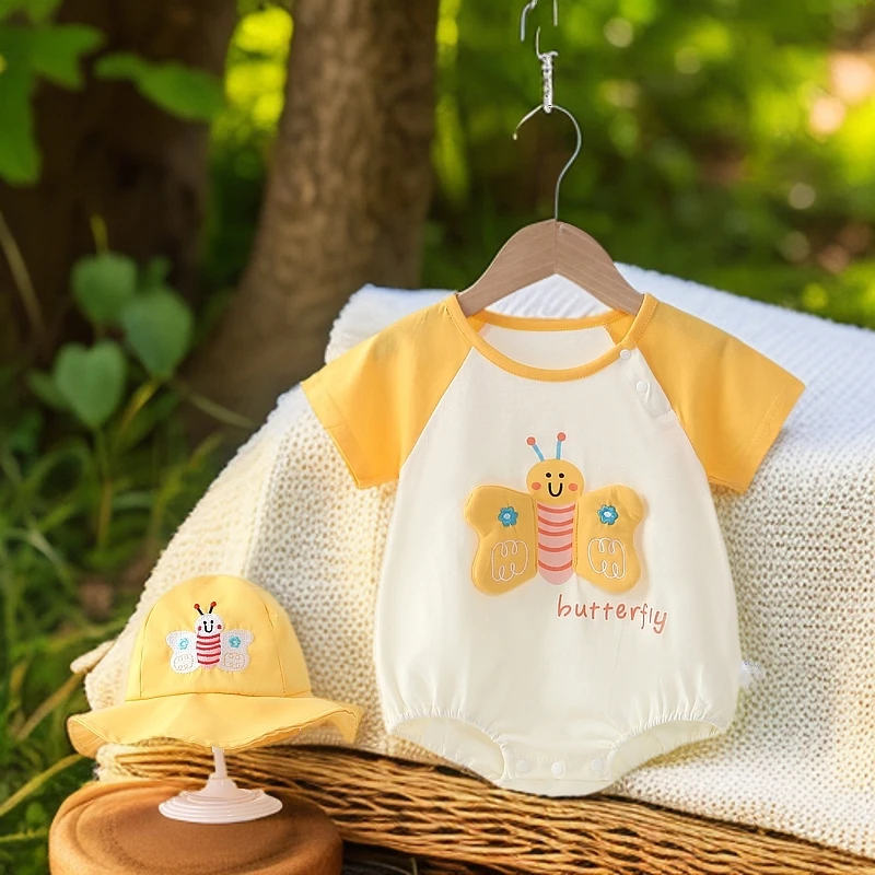 婴儿衣服夏装新生儿包屁衣女宝宝卡通连体衣满月百日宴小孩衣服