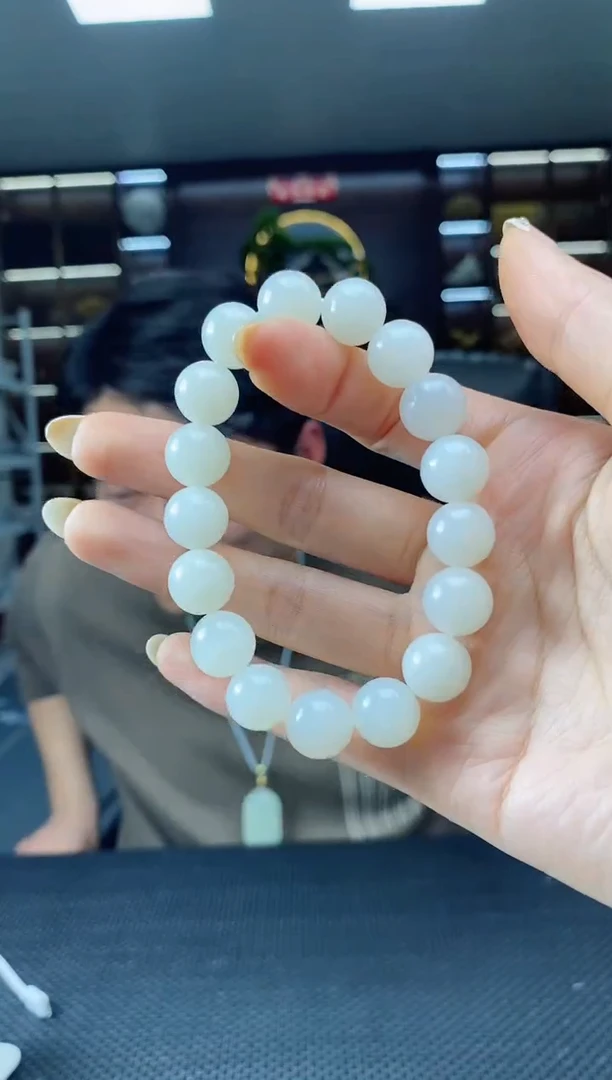 【闪购商品】和田玉手串未镶嵌圆珠卡12多样性 拍一发一