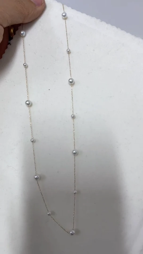 【闪购商品】淡水珍珠颈饰18K金镶嵌满天星