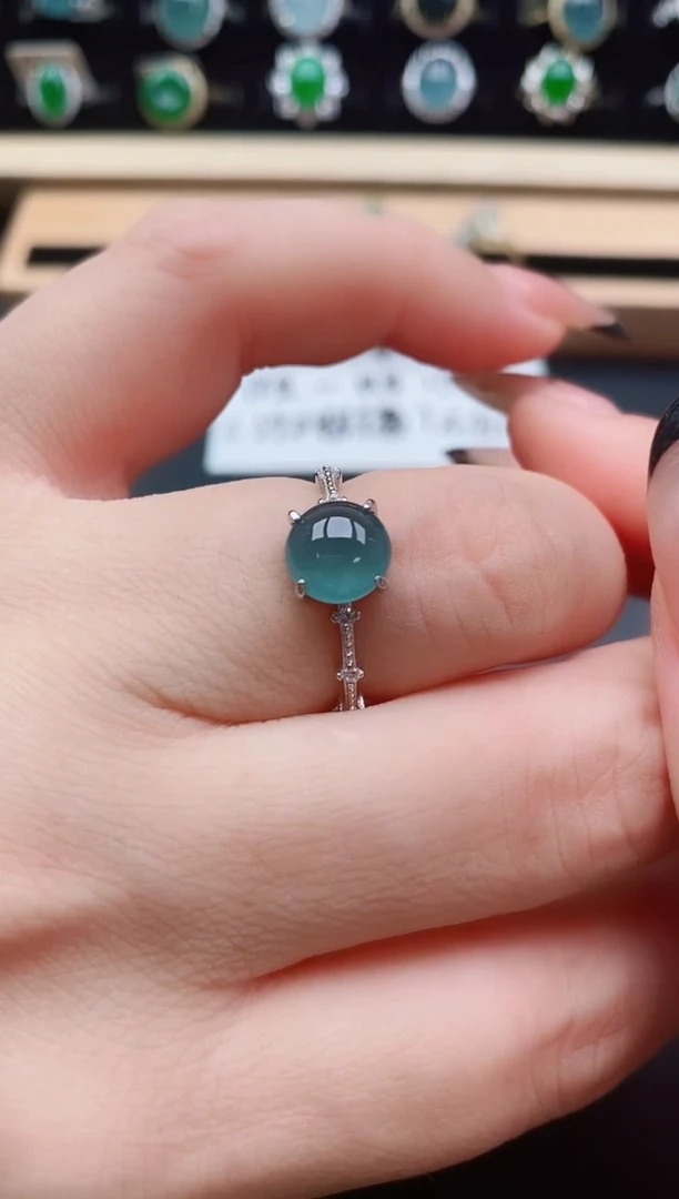 银S925镶嵌戒指翡翠508