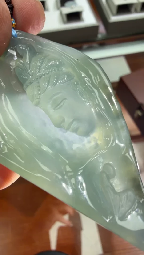 未镶嵌挂件翡翠A货翡翠孤品国雕谢林工
