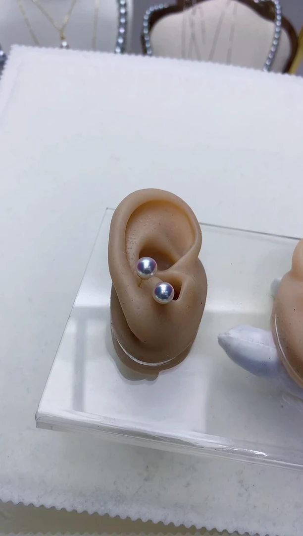 【闪购商品】海水珍珠饰品18K金镶嵌6-7素钉定制