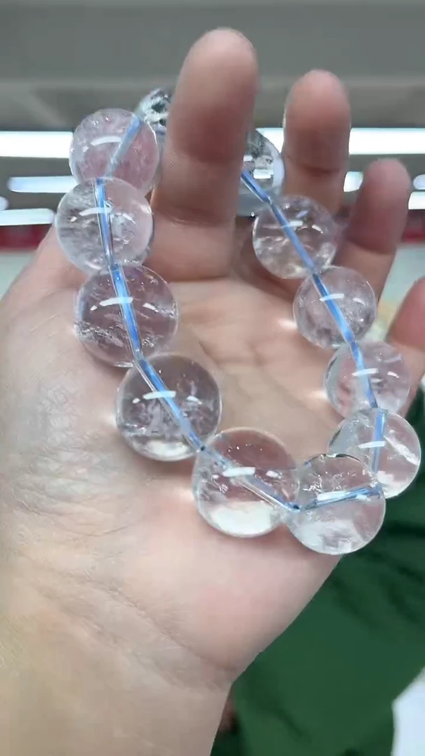 【闪购商品】水晶手链未镶嵌天然白阿赛手串多样性发一20mm
