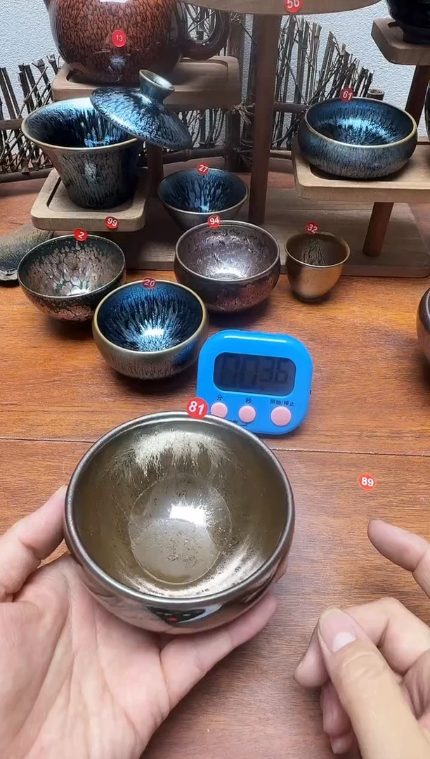 茶盏红*亮81号建盏工匠茶器