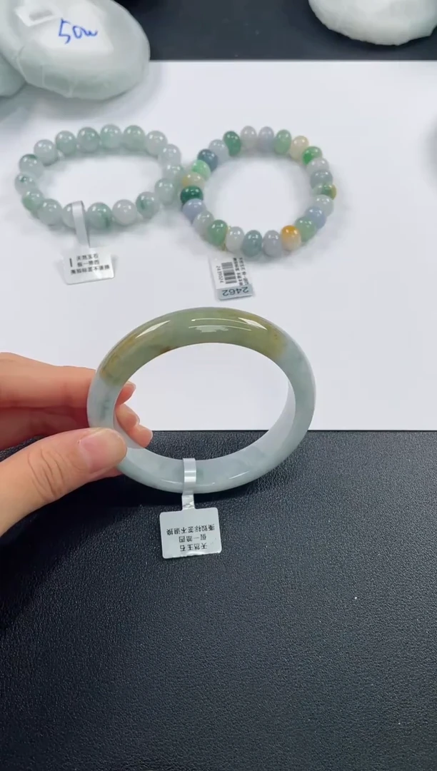 未镶嵌手镯翡翠 8454 58+