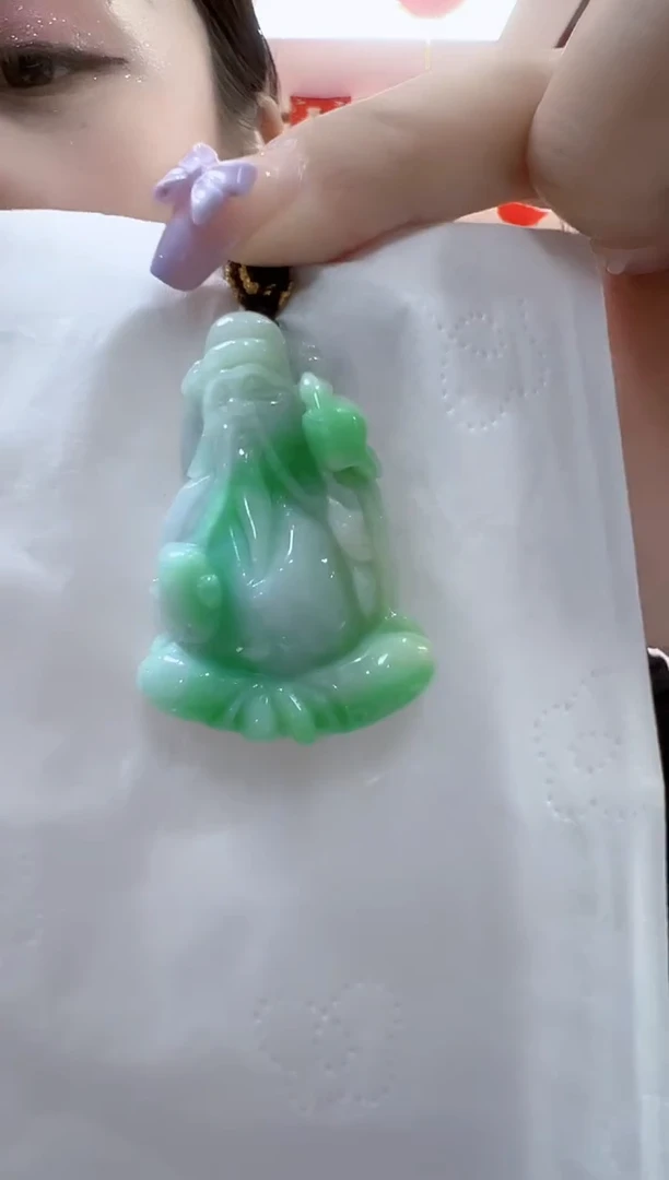 翡翠未镶嵌颈饰孤品财神