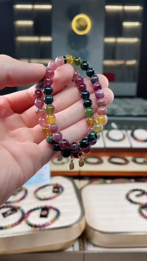 未镶嵌老矿碧玺单圈手串7mm+碧玺多样性发一条xion