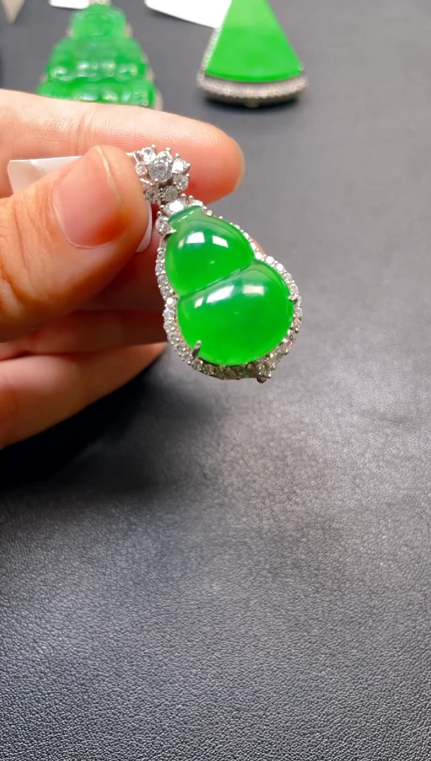 吊坠(不含链)银S925镶嵌翡翠dz1