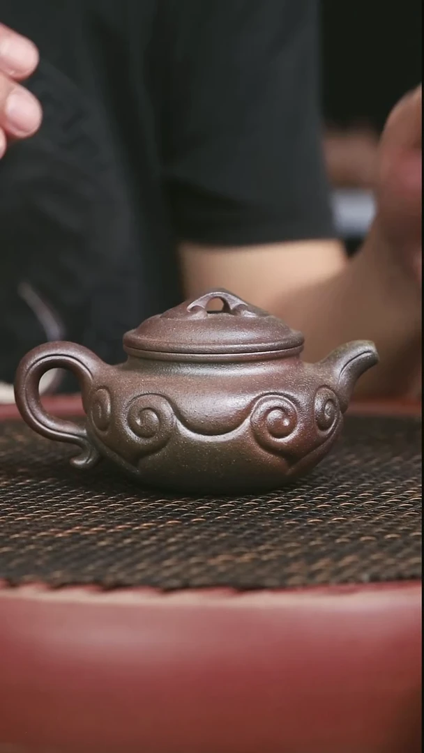 茶壶紫砂12号柴烧松花青段如意仿古180CC