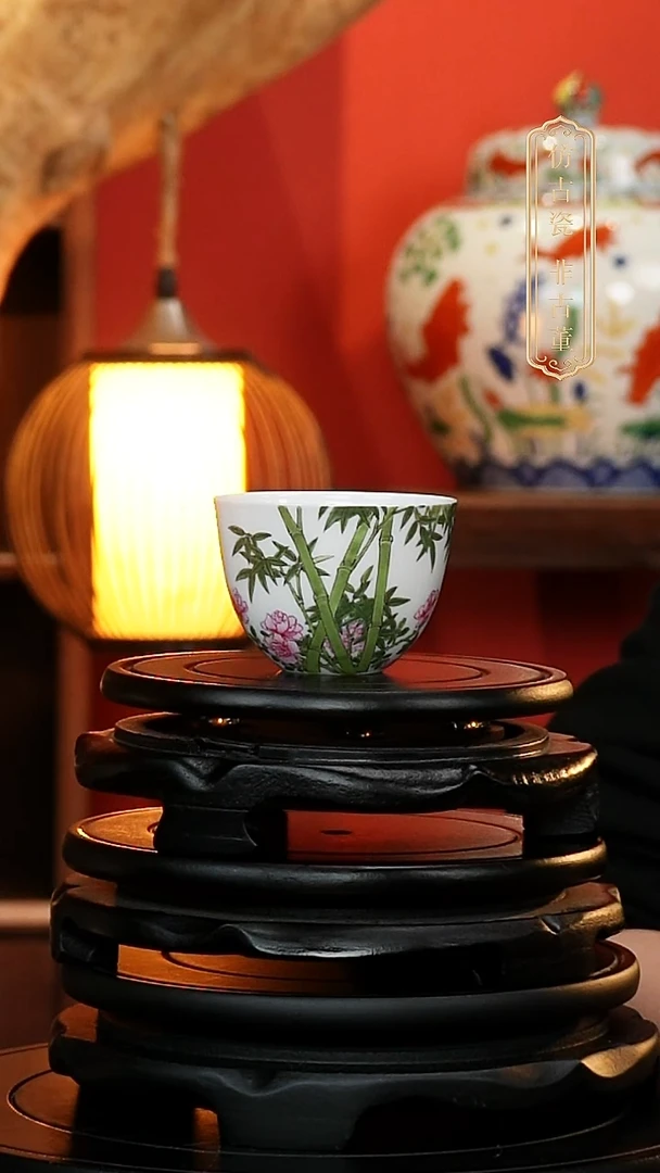 摆件珐琅竹纹单杯