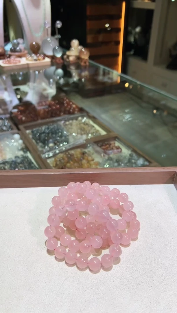 芙蓉石手链未镶嵌13mm+西柚粉水（多样性发一）