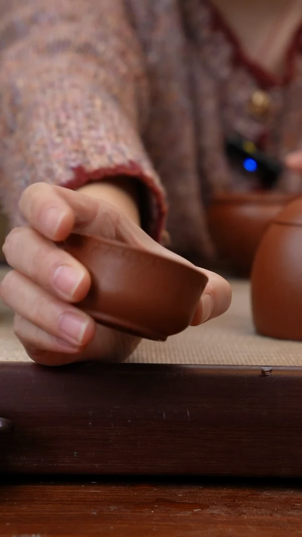 茶壶紫砂如意小客杯小煤窑朱泥40C