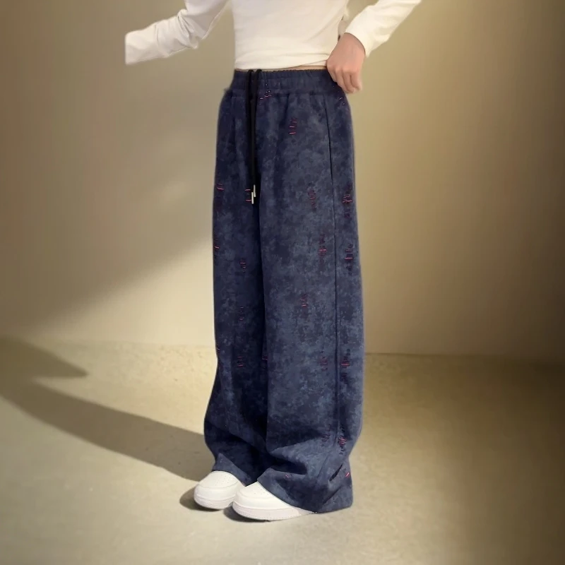 儿童秋装2025新款大女童装弯刀裤子春秋款运动卫裤秋季阔腿直筒裤