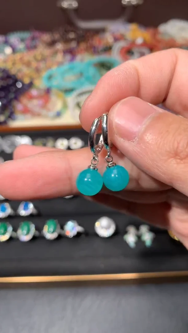 未镶嵌耳饰天河石W28【多样性发其一】